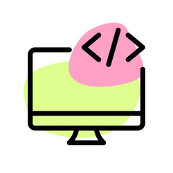 scripting and programming executed on desktop vector image