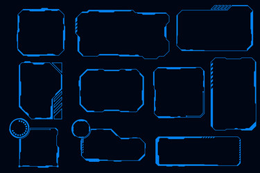 technology futuristic set hi tech frame element vector image