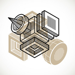 3d engineering abstract shape made using cubes vector image