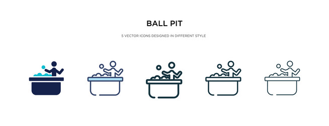 ball pit icon in different style two colored vector image