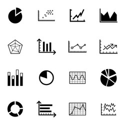 Black diagram icons set Royalty Free Vector Image