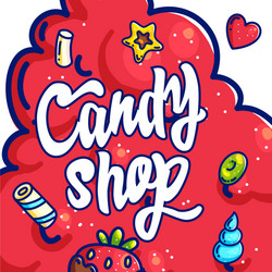 Candy shop hand drawn cartoon vector