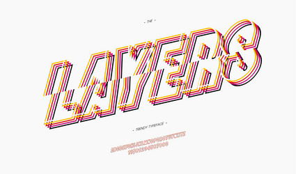 layers font color line style trendy vector image