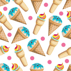 Seamless pattern with ice-cream vector