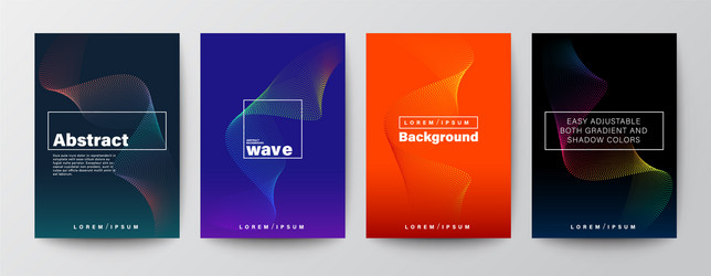 set abstract colorful wave shape on colors vector image