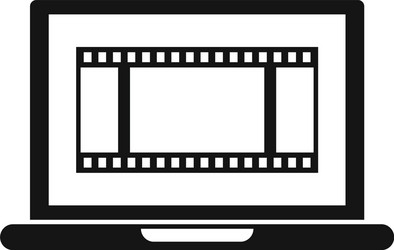 video edit laptop icon simple style vector