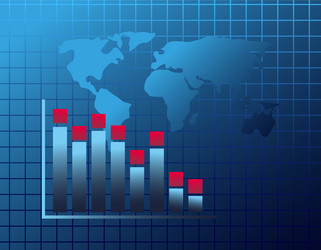 bars chart and map gradient style icon vector image