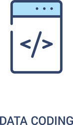 data coding concept 2 colored icon simple line vector image