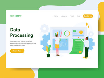 Data Processing Website Template vector image