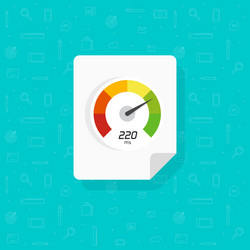 Document with speedometer icon idea vector