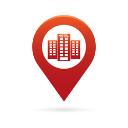 hotel map pointer icon marker gps location flag vector image