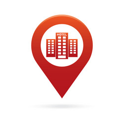 Hotel map pointer icon marker gps location flag vector