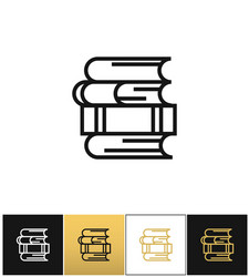 linear books stack for study and library vector image