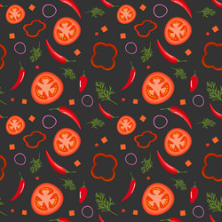 seamless pattern on dark background with red vector image