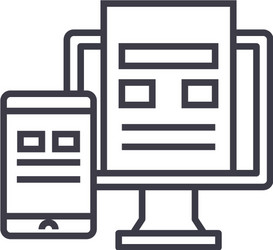 Thin Line Interface Icon - Digital Concepts vector image
