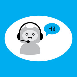 bot sign online assistant computer robot chat vector image