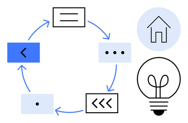 circular process flow with arrows minimalist vector image