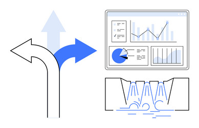 decision-making process with data analysis vector image