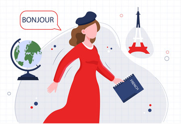 french language school concept vector