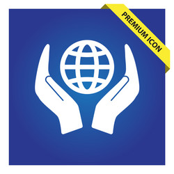 globe in hand icon for web and mobile vector image