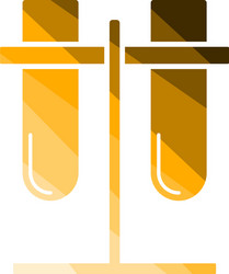 lab flasks attached to stand icon vector image