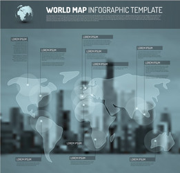 light world map with pointer marks flags vector image