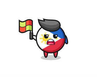 philippines flag badge character as line judge vector image