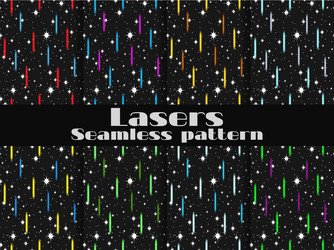 Seamless patterns with laser beams background vector