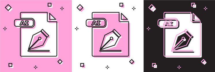 set ai file document download button icon vector image
