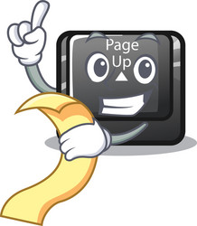 With menu button page up on computer cartoon vector