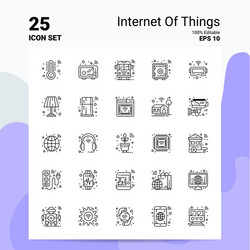 25 internet of things icon set 100 editable eps vector image