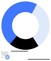 circular data chart with calendar clock and gear vector image