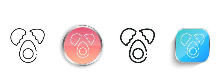 egg icon thin linear regular and button style vector image