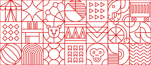 Geometric Circus Grid Pattern vector image