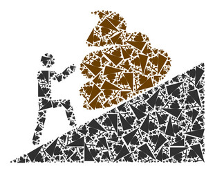 man moving shit up fractal icon mosaic of self vector image