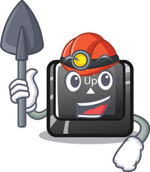 miner button page up on computer cartoon vector image