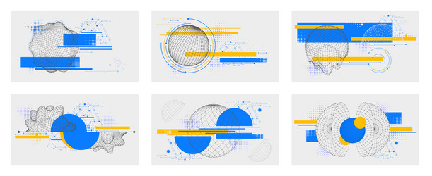 Modern 3D Globe & Sphere Compositions vector image