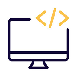 scripting and programming executed on desktop vector image