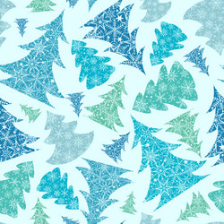 Snowflake Christmas Tree Pattern vector image