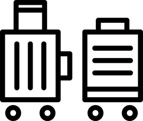 suitcase packed for relocation linear style icon vector image