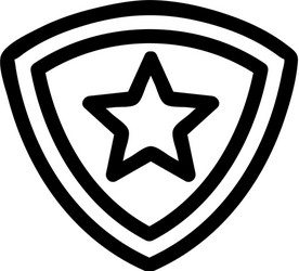 super hero shield icon isolated contour vector image