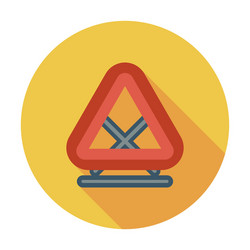 warning triangle single flat icon vector