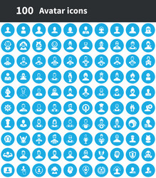 avatar 100 icons universal set for web and ui vector image