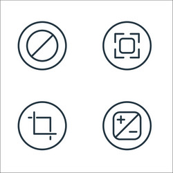 camera line icons linear set quality vector image