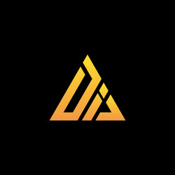 d i monogram initial logo with a yellow triangle vector image