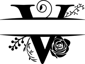 Hand drawn floral m monogram and logo Royalty Free Vector