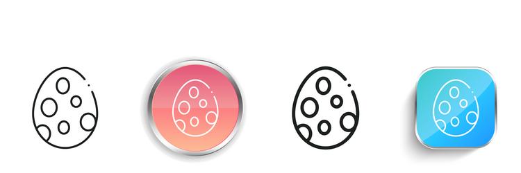 egg icon thin linear regular and button style vector image