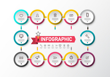 infographic layout with sample text and icons vector