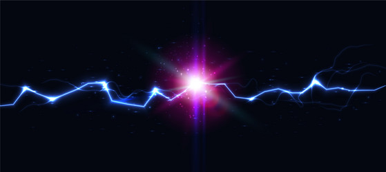 lightning strike collision thunder flash battle vector image