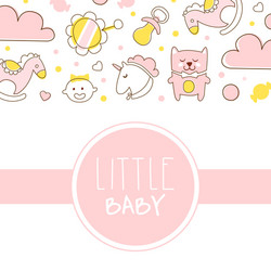 Little baby banner kids store shower vector